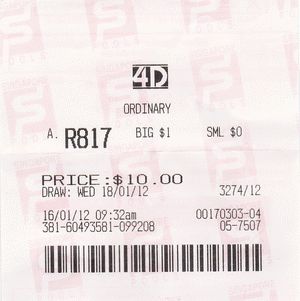 Winning Singapore 4D ticket