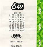 Lotto winner for Canada Lotto 6/49