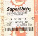 美国 California SuperLotto Plus 中奖的彩票