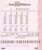 EuroMillions 中獎的彩票