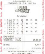 Ganador de la lotería para EuroJackpot