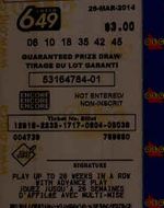 Ganador de la lotería para Canadá Lotto 6/49