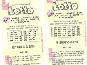 美國 Louisiana Lotto 中獎的彩票