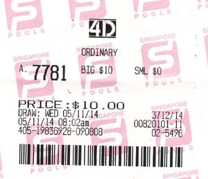 Winning Singapore 4D ticket