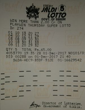 Winning India Jaldi 5 Lotto ticket