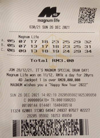 Lotto-Gewinner für Malaysia Magnum Life