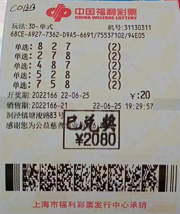 Winning China 3D ticket